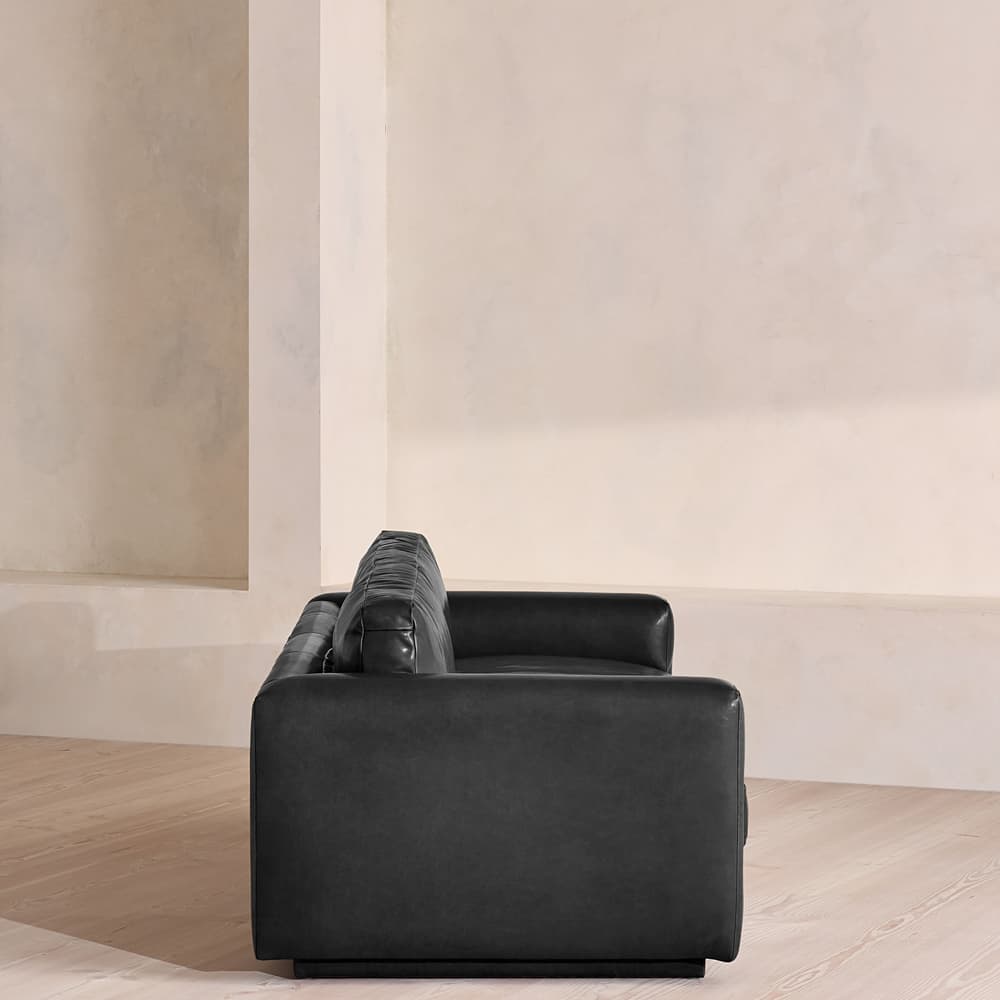Mossley Three Seater Sofa - Leather - Black - US - Images - Image 3