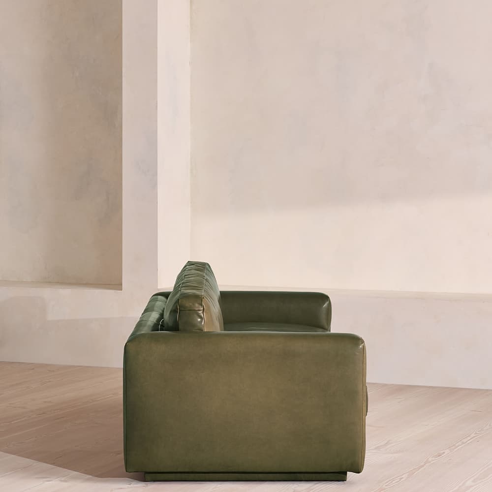 Mossley Three Seater Sofa - Leather - Moss - US - Images - Image 3