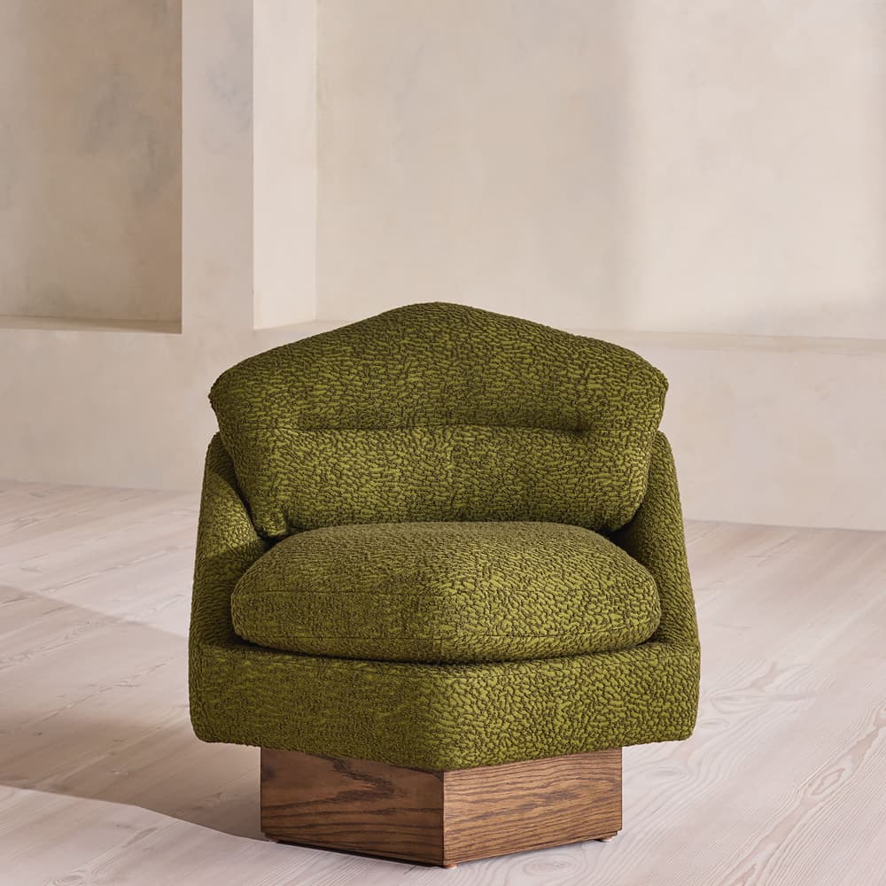 Mila Armchair - Boucle Jacquard - Olive - US - Listing - Image 3