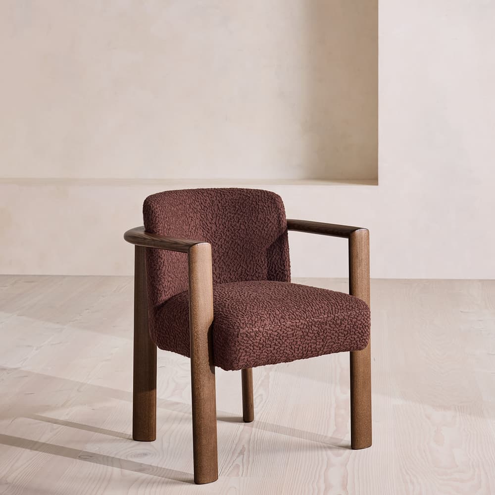 Aria Dining Chair - Boucle Jacquard - Aubergine - US - Listing - Image 3