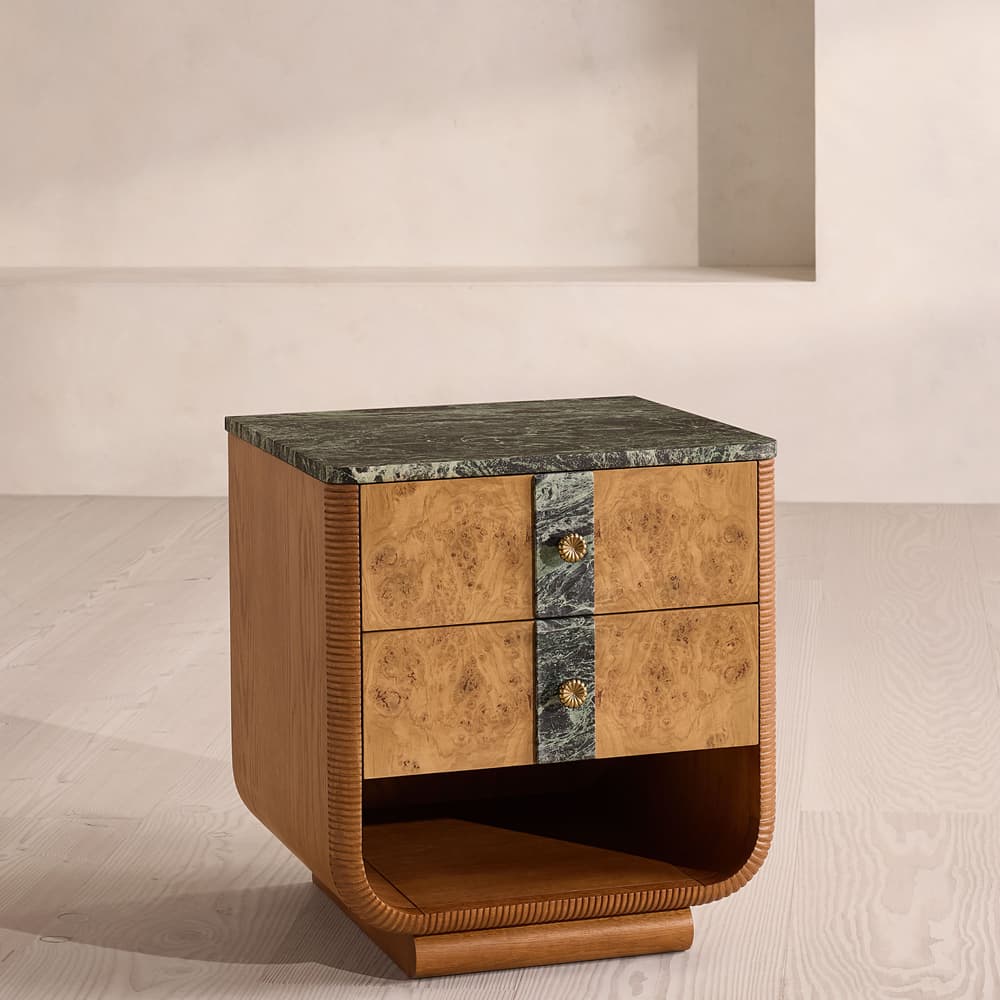 Basil Bedside Table - Napoli Green Marble - Listing - Image 3