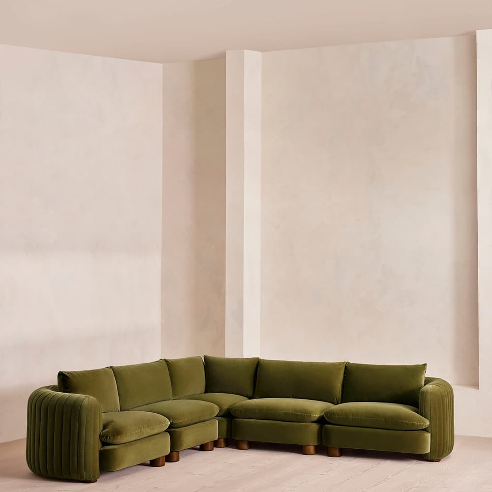 Vivienne Modular Corner Sofa - Velvet Olive - Listing - Image 3