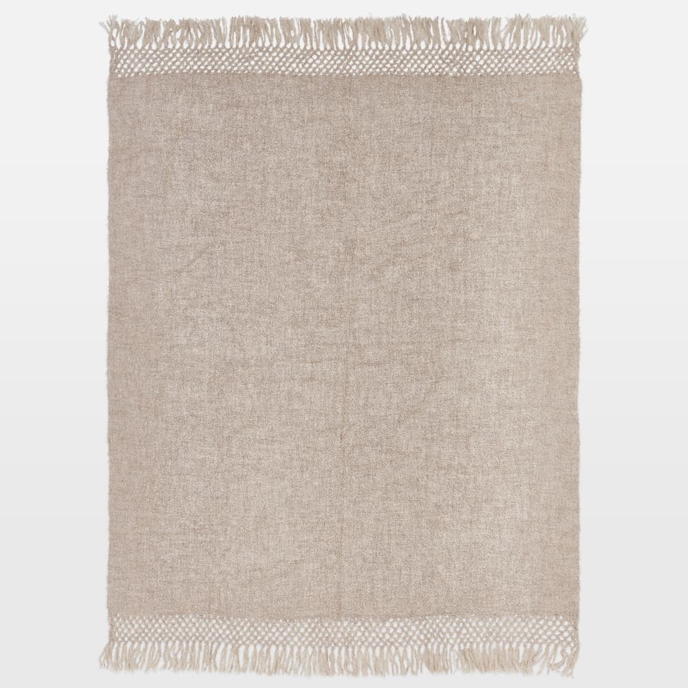 Aurora Alpaca Boucle Throw - Beige - US - Images - Image 3