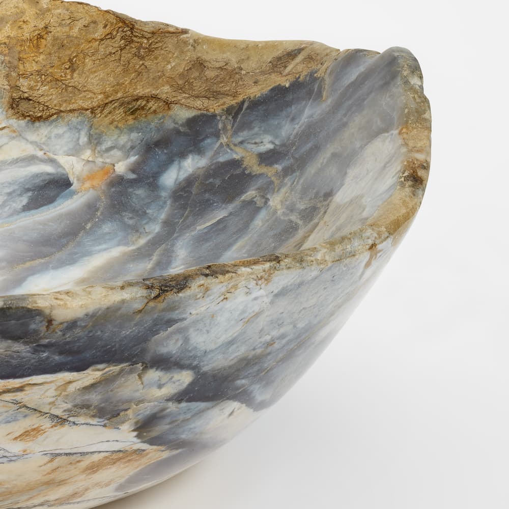 Jasper Stone Bowl - Blue - Large - Images - Image 3