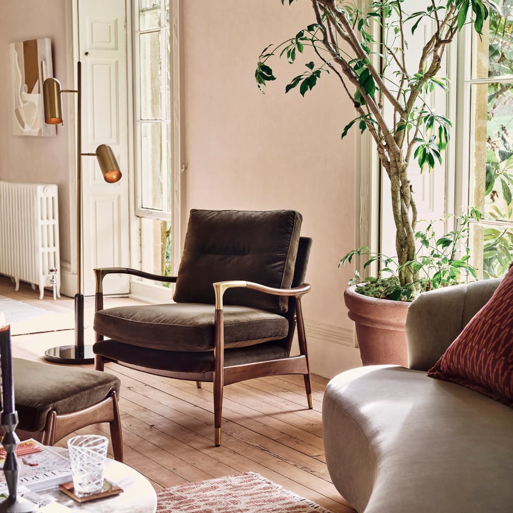Theodore Armchair - Velvet - Olive - US - Lifestyle - Image 3