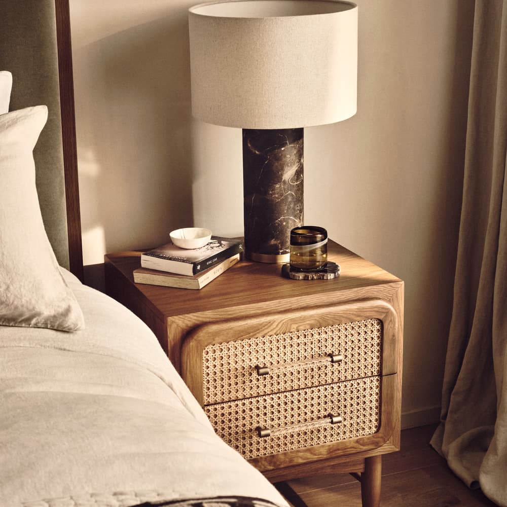 Oscar Cane & Oak Bedside Table - Lifestyle - Image 3