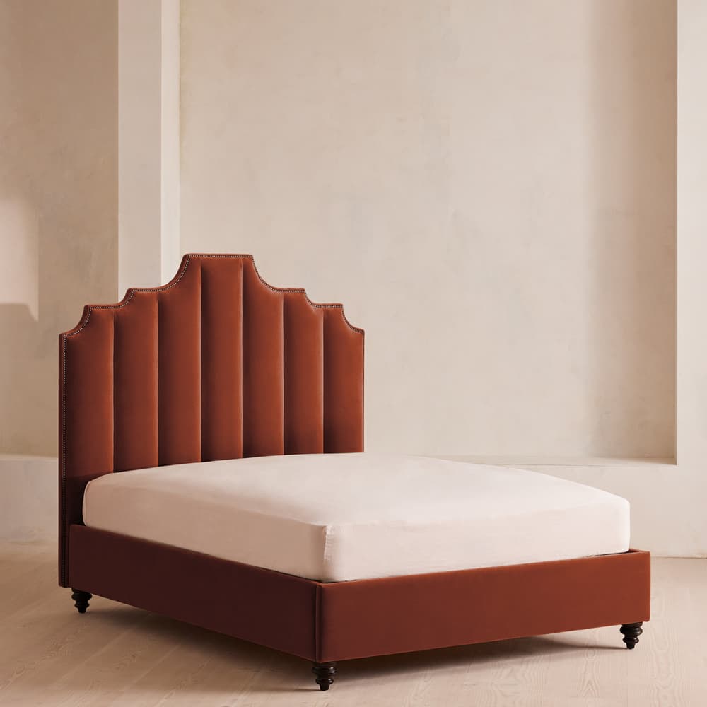 Gerrard Bed - Double - Velvet Rust - Listing - Image 3