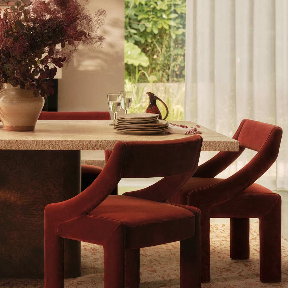 Laurie Dining Chair - Velvet - Rust - US - Lifestyle - Image 3