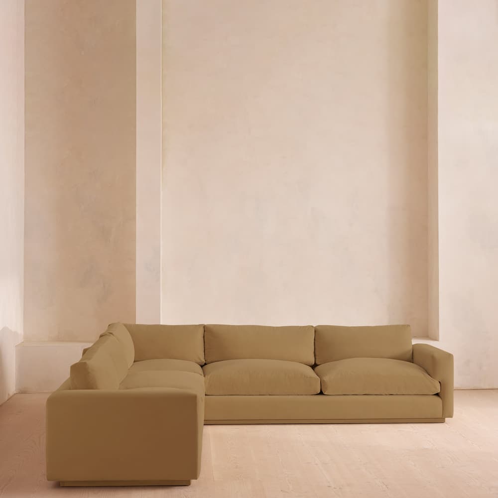 Mossley Corner Sofa - Velvet - Camel - US - Lifestyle - Image 3