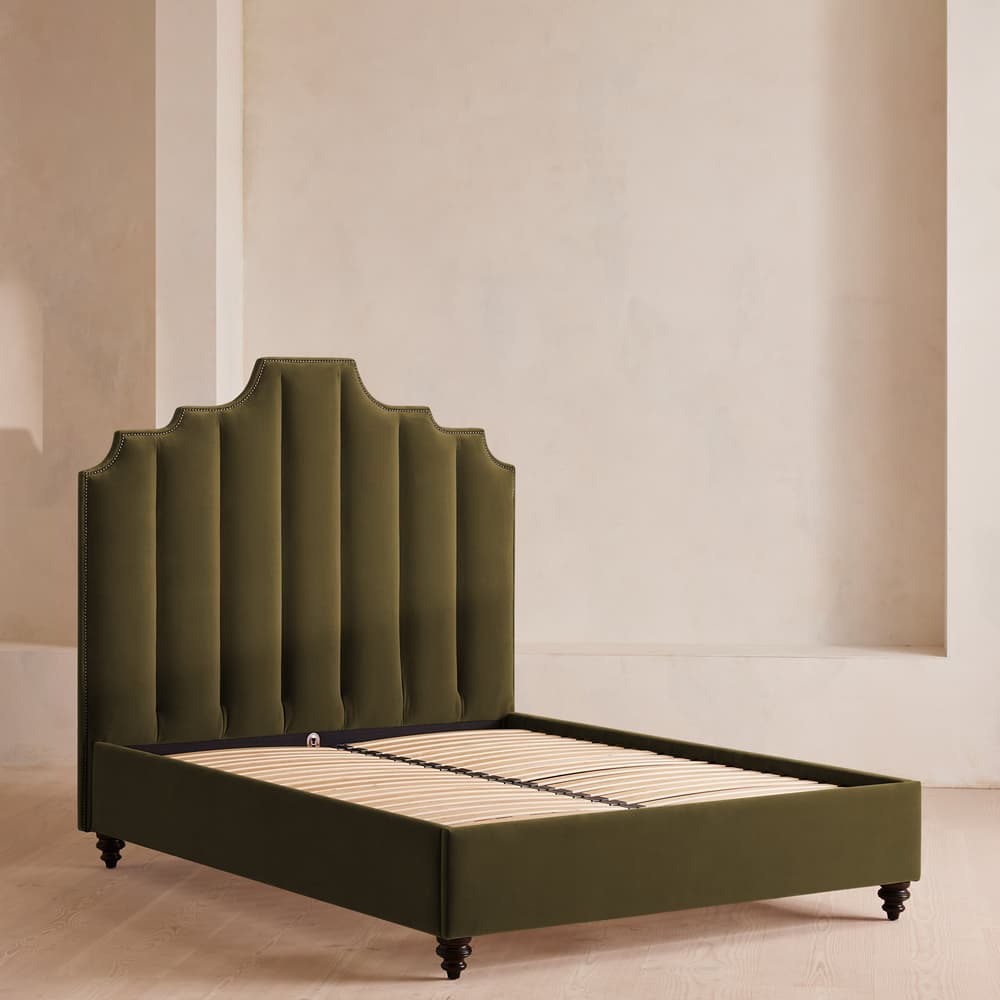 Gerrard Bed - Double - Velvet - Olive - Images - Image 3