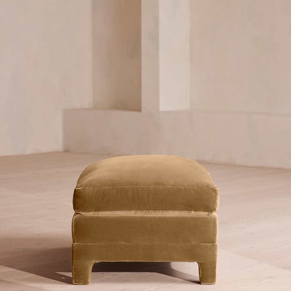 Ashford Ottoman - Velvet - Camel - Images - Image 3