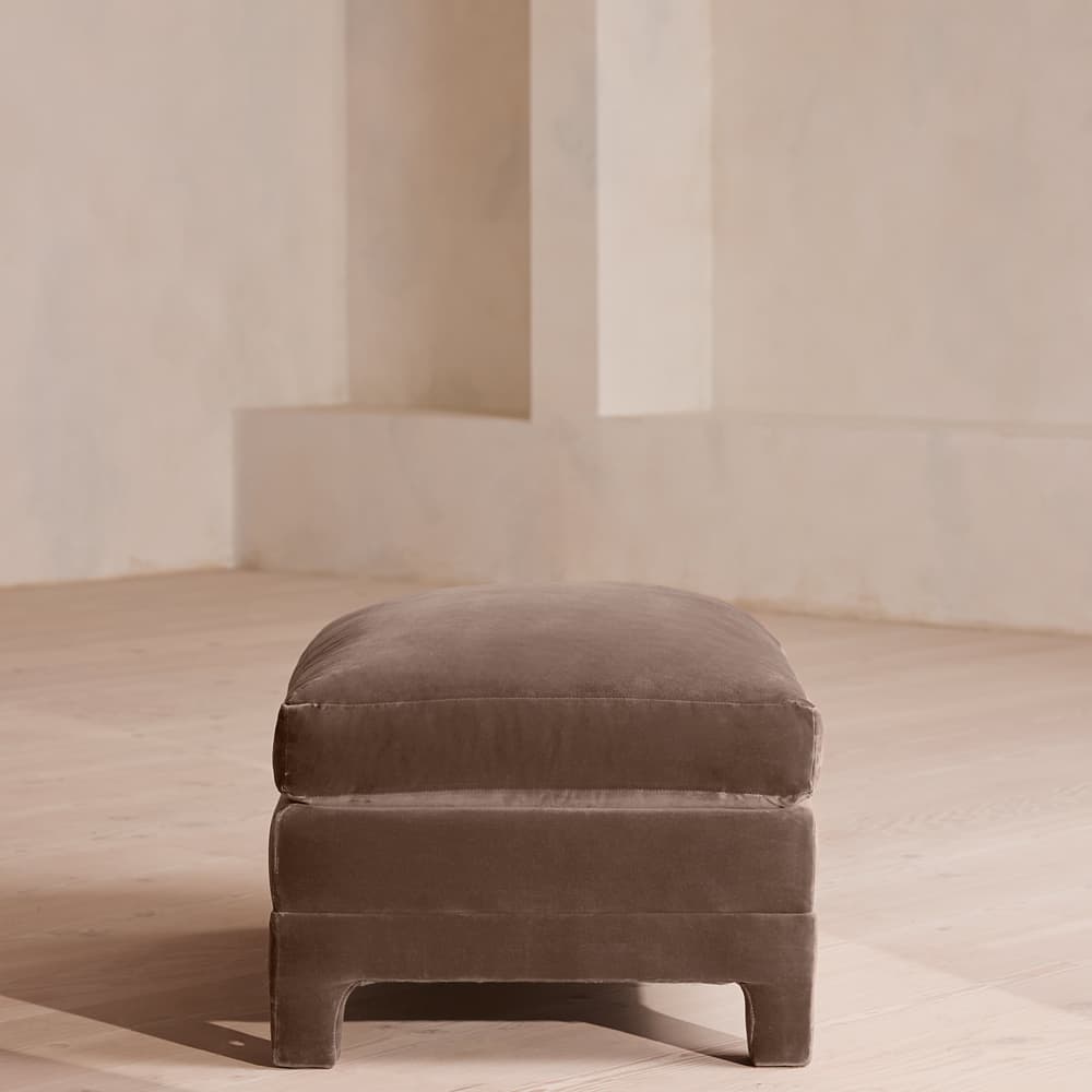 Ashford Ottoman - Velvet - Taupe - Images - Image 3