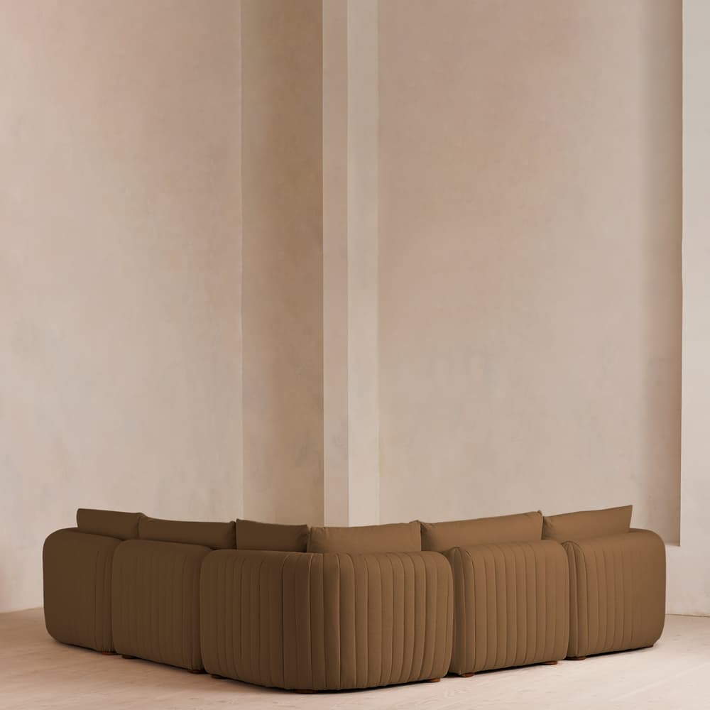 Vivienne Sectional Corner Sofa - Linen - Ochre - US - Images - Image 3