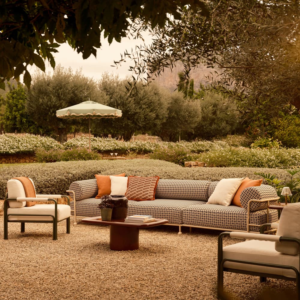 Gaspard Four-Seater Sofa - Monochrome Geometric - Lifestyle - Image 3