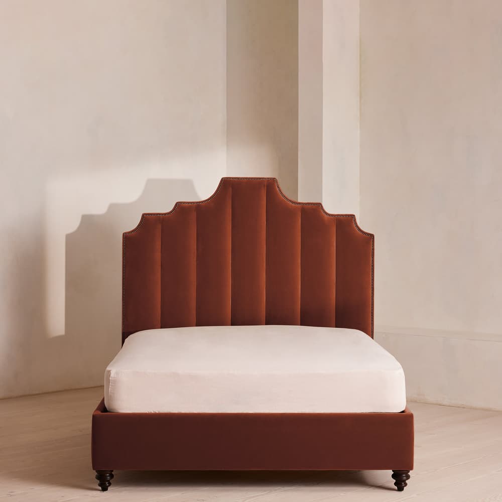 Gerrard Bed - King - Velvet - Rust - US - Listing - Image 3