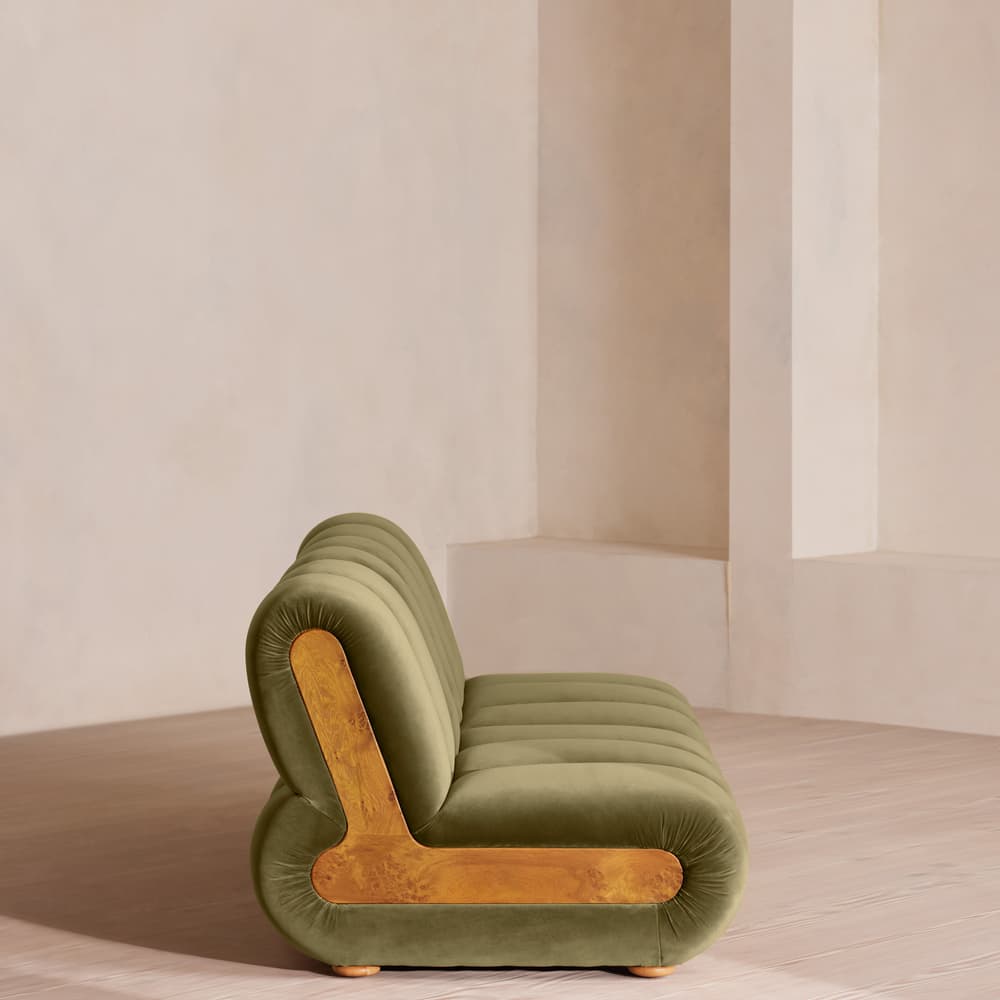 Noelle Sectional Sofa - Four Seater - Velvet - Lichen - US - Images - Image 3