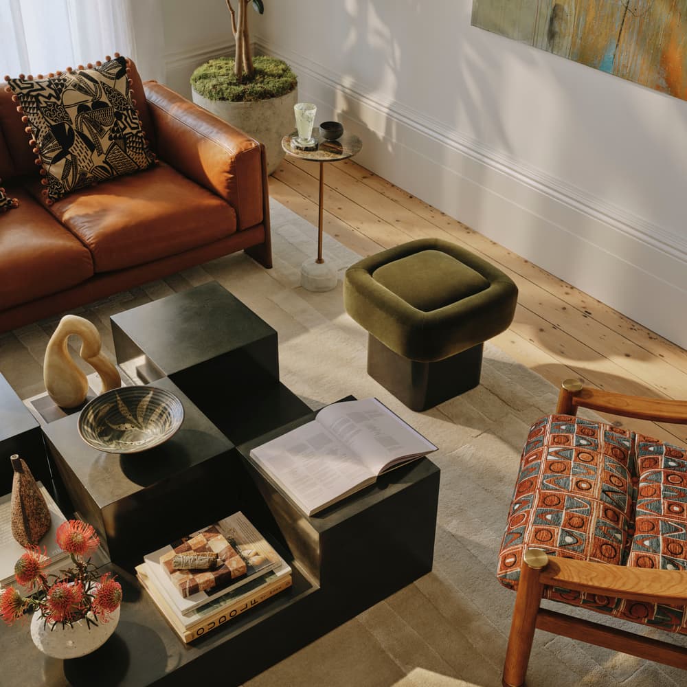Ralph Footstool - Velvet - Olive - Lifestyle - Image 3
