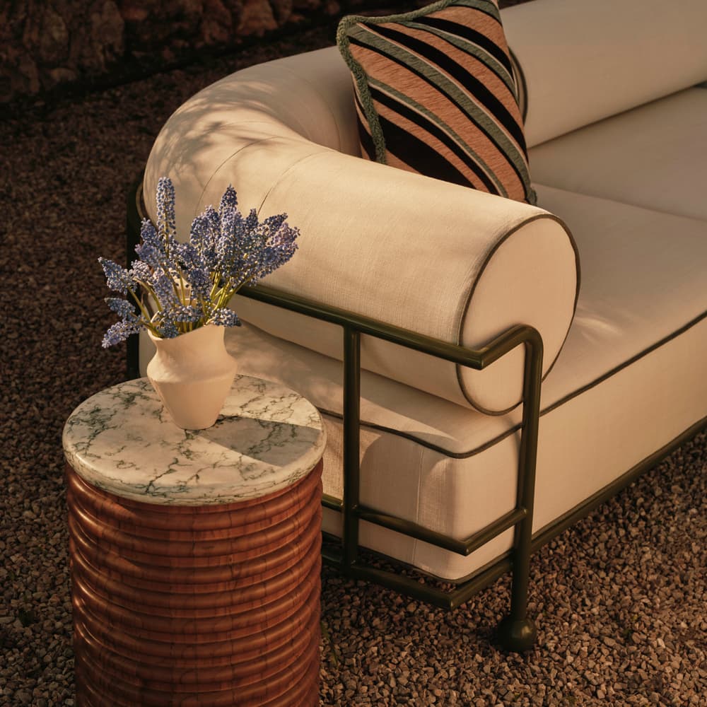 Gaspard Three-Seater Outdoor Sofa - Linen - Off White - US - Lifestyle - Image 3