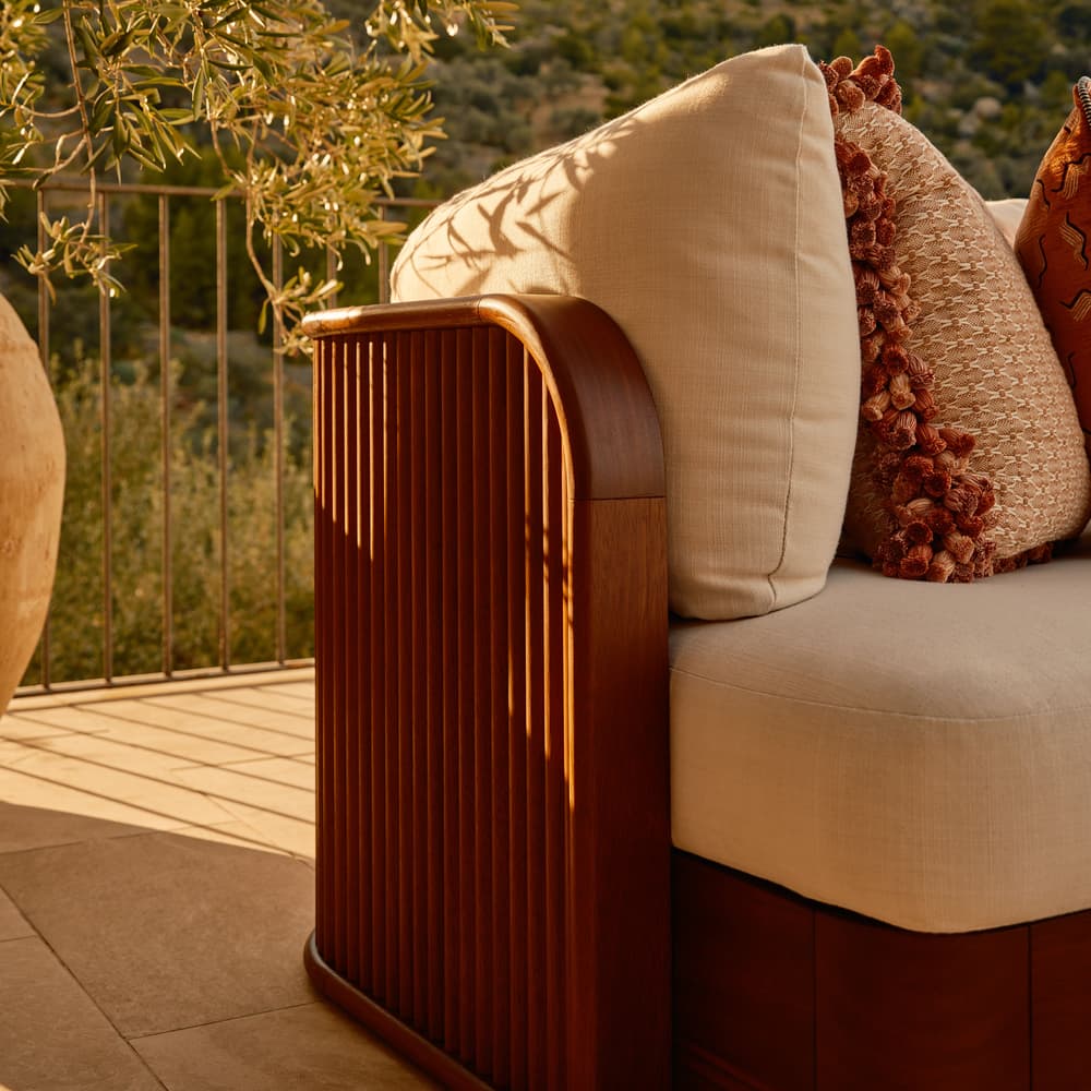 Odell Outdoor Three Seater Sofa - Off White - UK - Lifestyle - Image 3