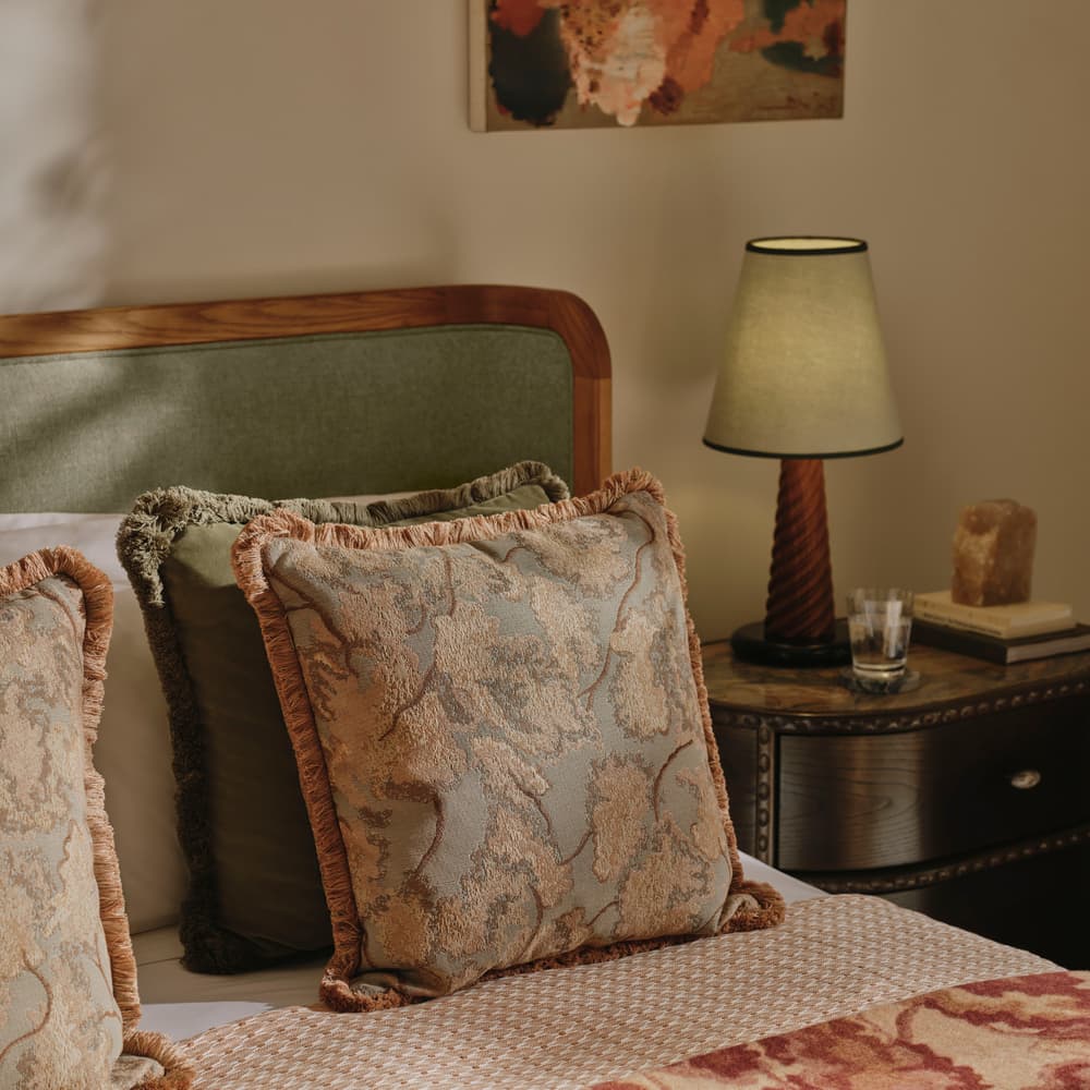 Oakley Square Cushion - Stone - Lifestyle - Image 3