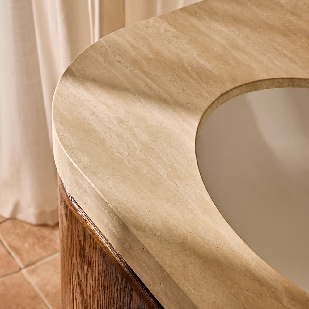 Tivoli Single Vanity - Travertine Marble - Lifestyle - Image 3