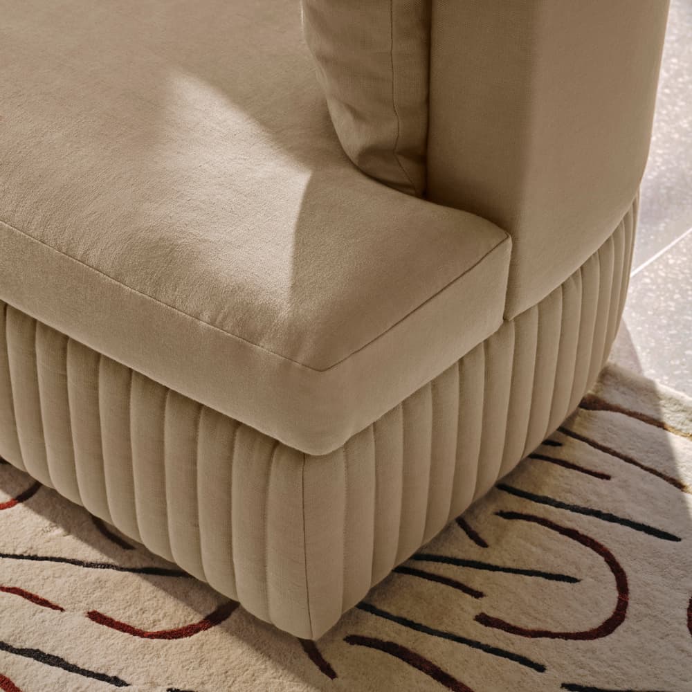 Oona Deep Sit Modular Sofa - L-Shape Sofa - Linen - Bisque - UK - Lifestyle - Image 3