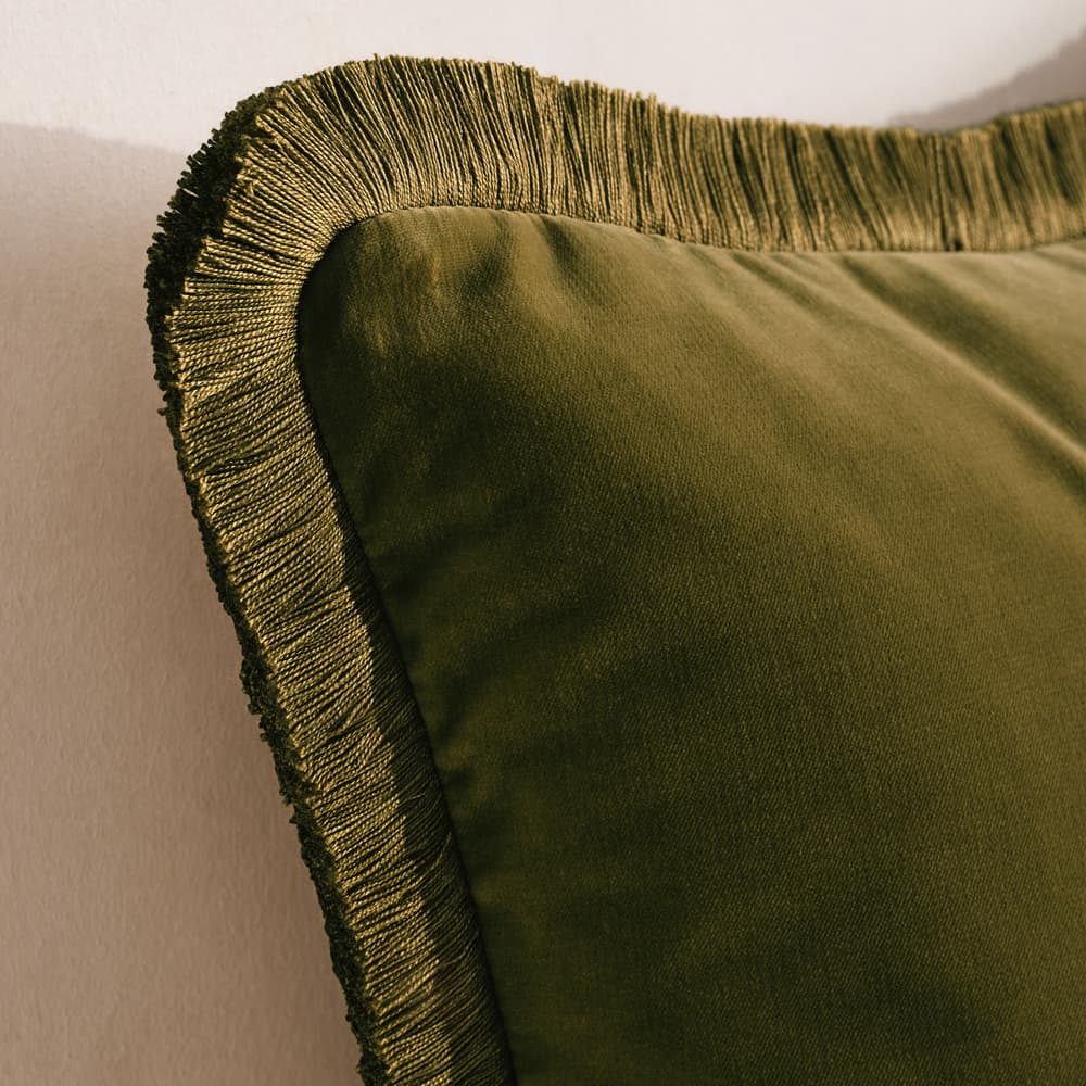 Margeaux Square Cushion - Olive - Images - Image 3