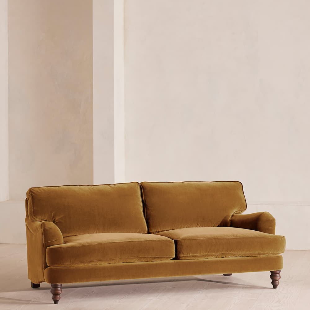 Arundel Three Seater Sofa - Velvet - Mustard - Listing - Image 3
