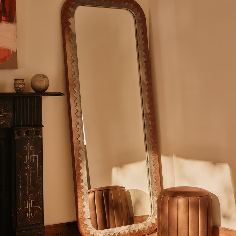 Romi Footstool - Moore & Giles Virtue Chestnut Leather - Lifestyle - Image 3