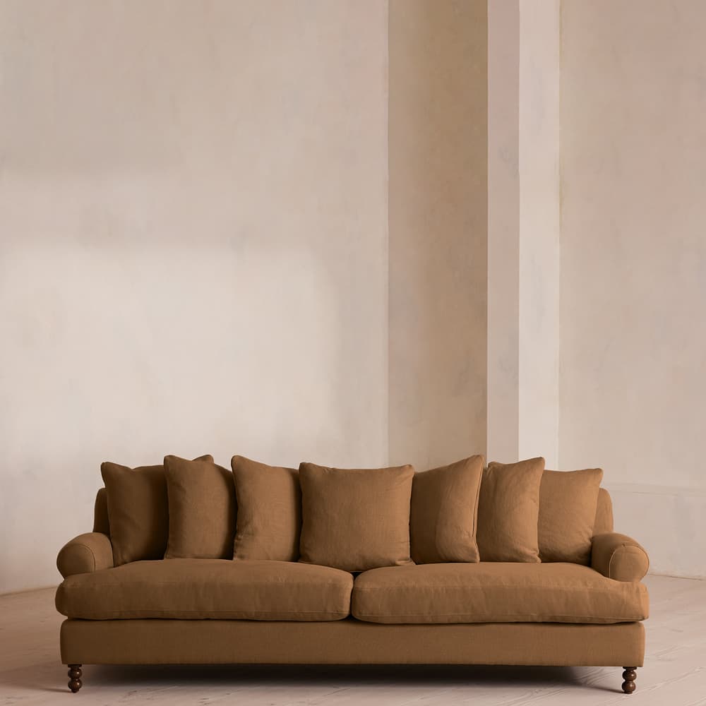 Audrey Four Seater Sofa - Linen - Ochre - Listing - Image 3