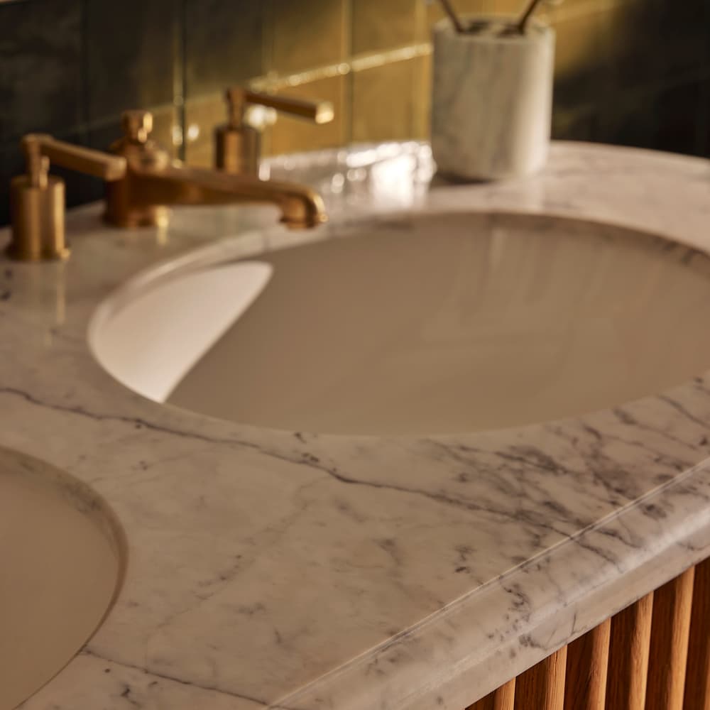 Carlisle Double Vanity - Carrara Marble - Lifestyle - Image 3