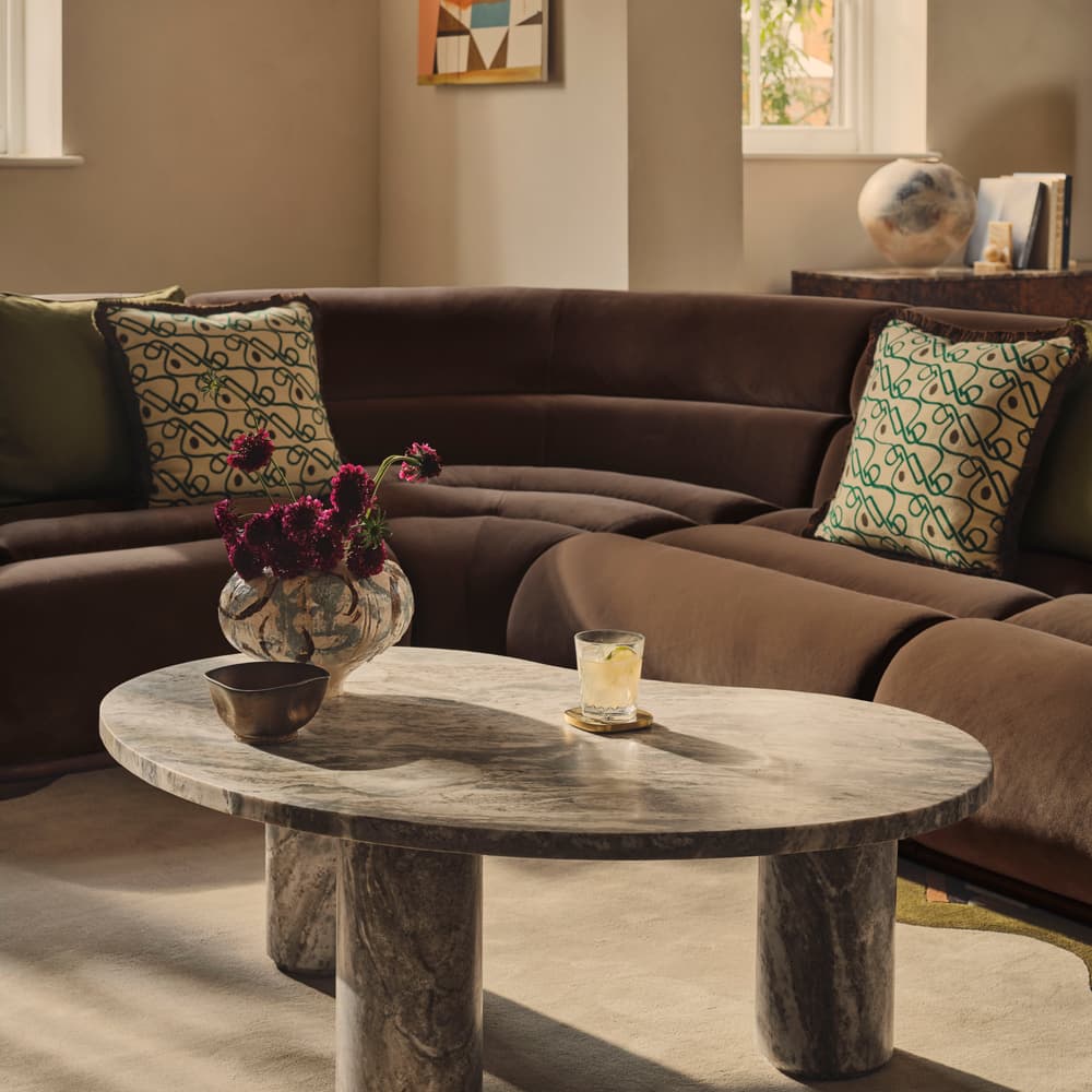 Edison Modular Sofa - Corner Sofa - Velvet - Chocolate UK - Lifestyle - Image 3