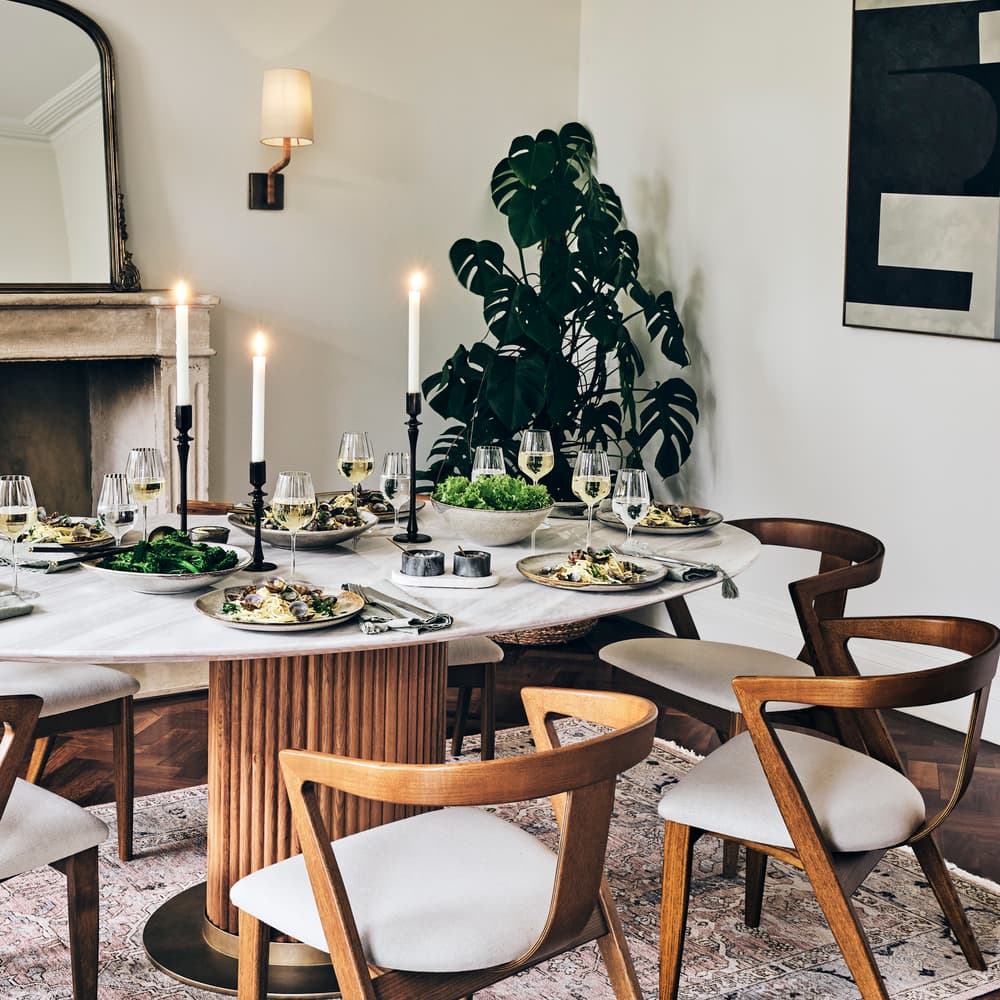 Edwin Dining Chair - Natural Linen - Lifestyle - Image 3