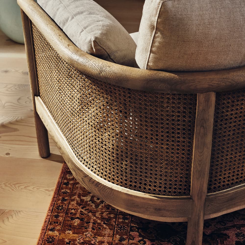 Sydney Cane Armchair - Washed Linen Flax - US - Images - Image 3