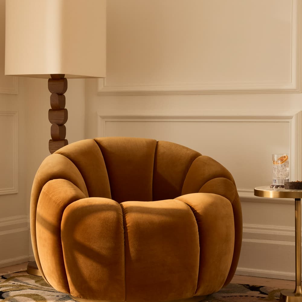 Garret Armchair - Velvet - Mustard - US - Lifestyle - Image 3