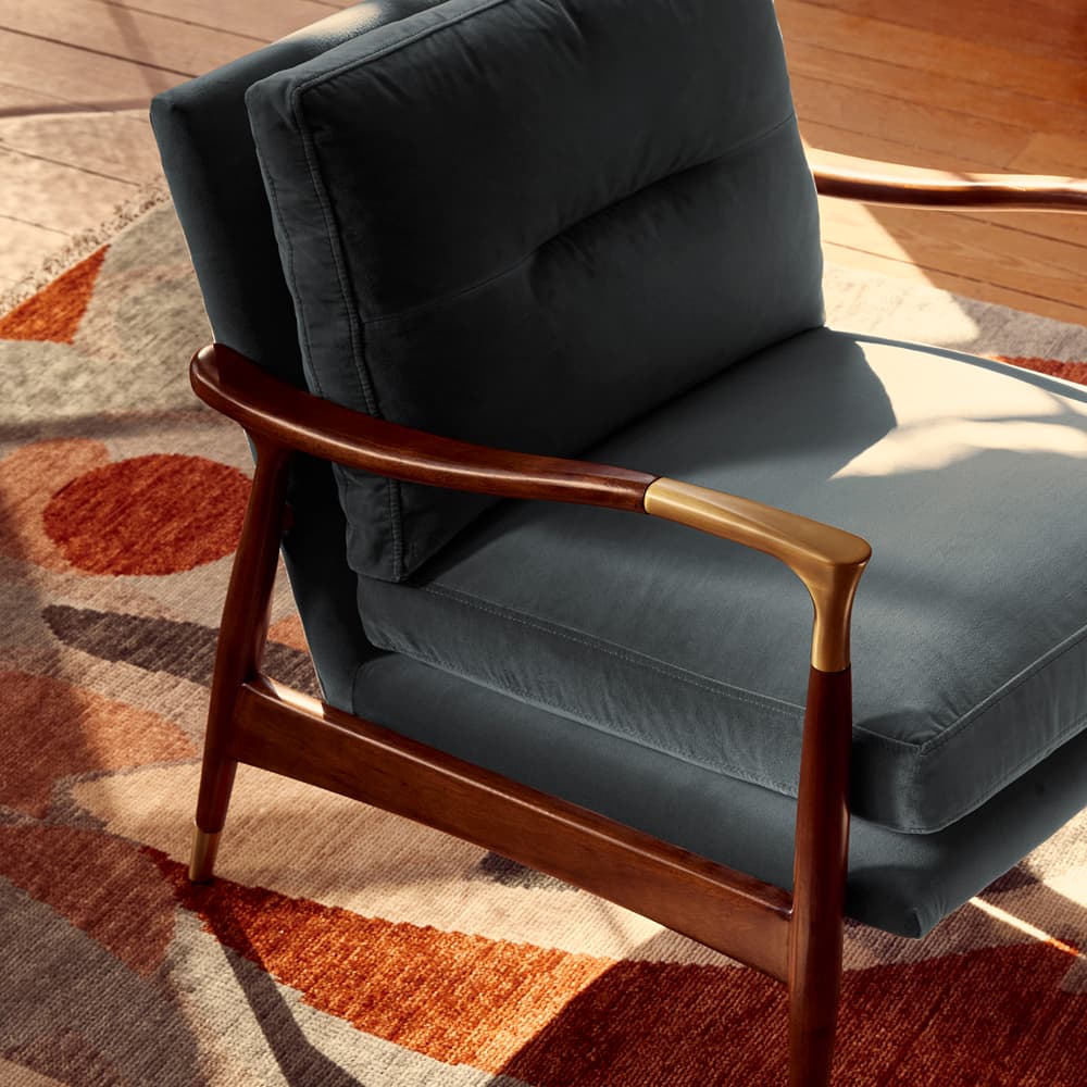 Theodore Armchair - Velvet - Grey Blue - Lifestyle - Image 3