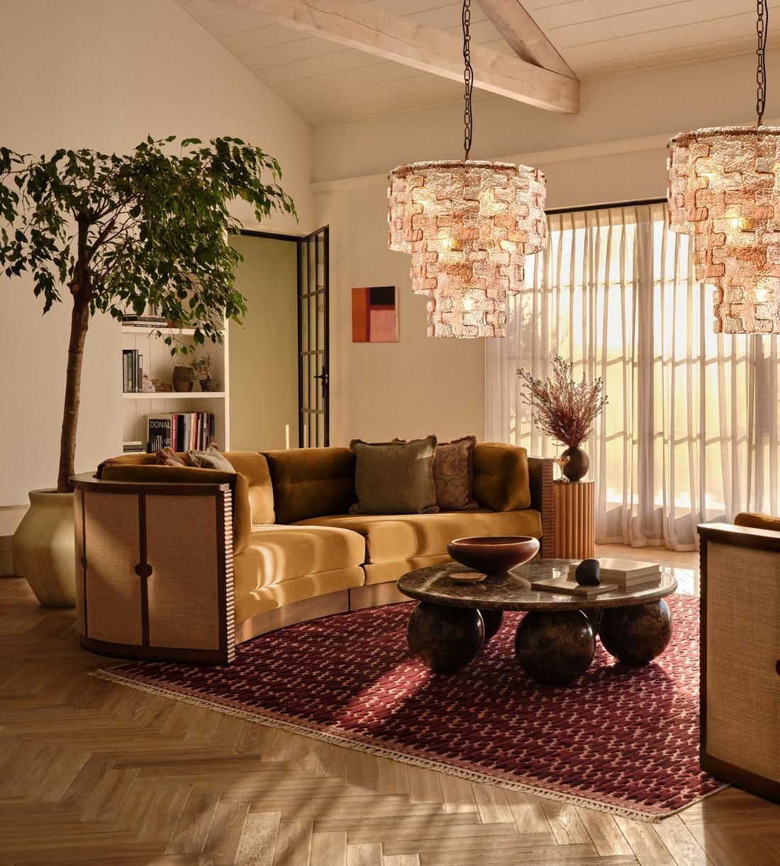Belmont Sofa - Three Seater - Velvet - Mustard - UK - Lifestyle - Image 1