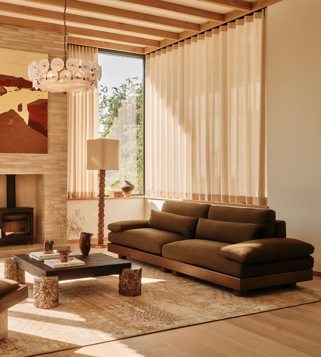 Truro Sectional Sofa - Three Seater - Wool Linen - Moss US - Lifestyle - Image 1