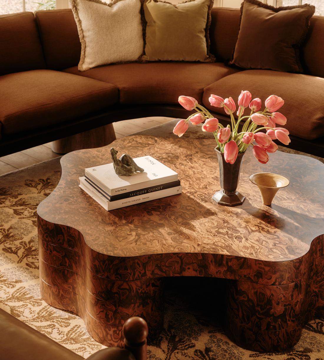 Germain Coffee Table - Abstract Burl - Lifestyle - Image 1
