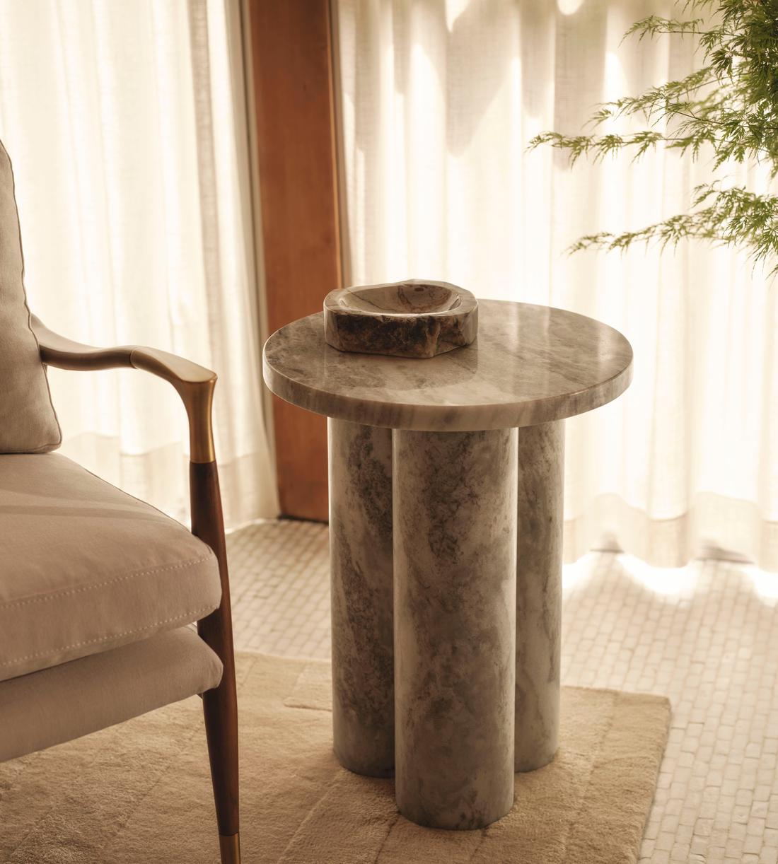 Tisbury Side Table - Brown Marble - Lifestyle - Image 1