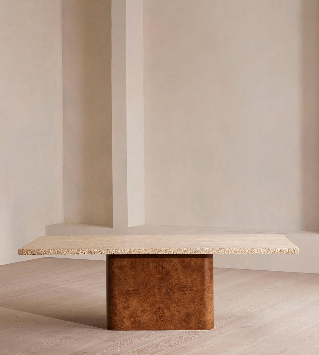 Ramsey Dining Table - Travertine & Burl - Listing - Image 3