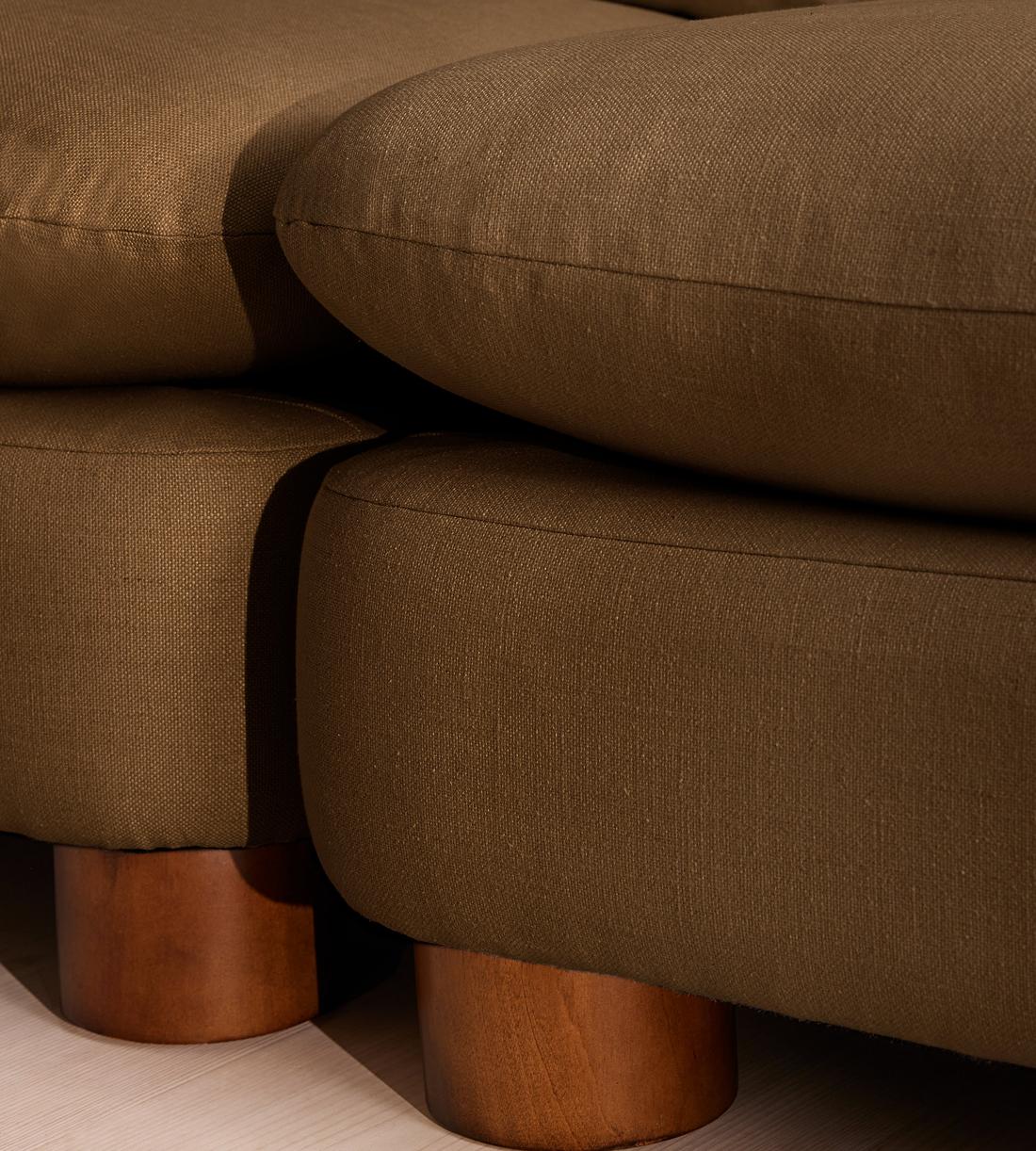 Vivienne Sectional Corner Sofa - Linen - Ochre - US - Images - Image 6