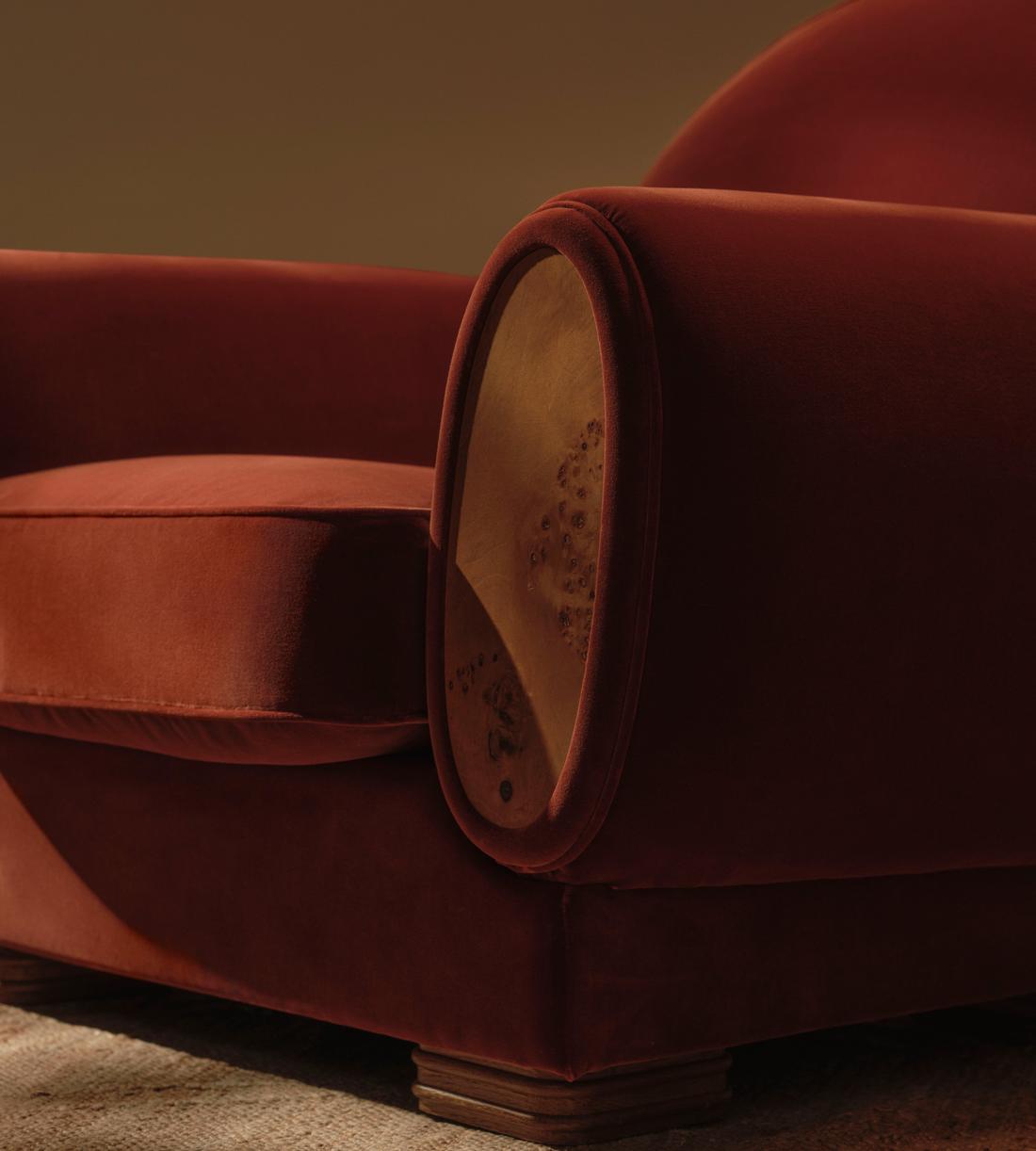 Aubin Armchair - Velvet - Rust - US - Lifestyle - Image 2