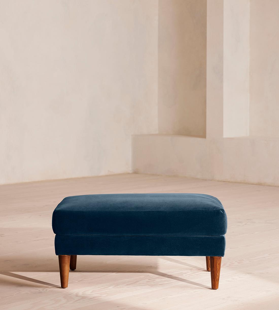 Reya Ottoman - Velvet - Royal Blue - Listing - Image 1
