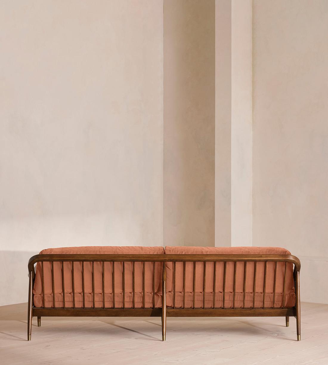Atlanta Four Seater Sofa - Velvet - Antique Rose - US - Images - Image 4