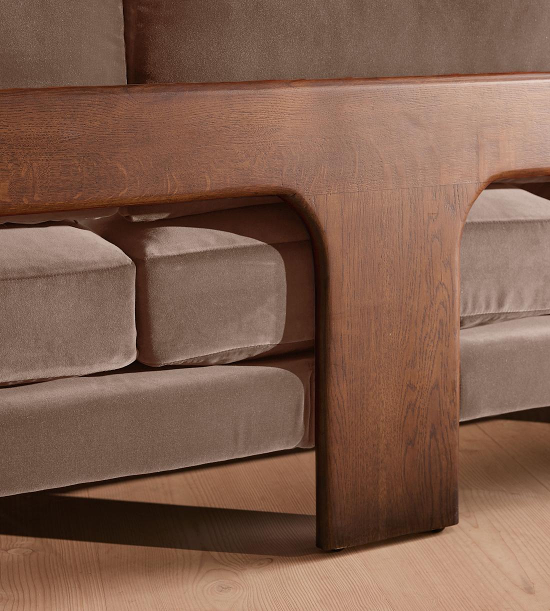 Marcia Three Seater Sofa - Velvet - Taupe - Images - Image 7
