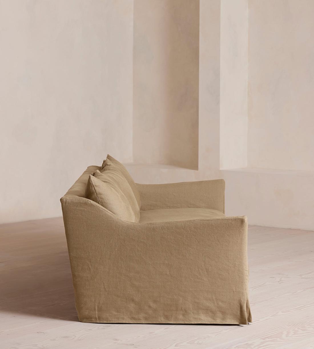 Roma Four Seater Sofa - Linen - Wheat - US - Images - Image 3