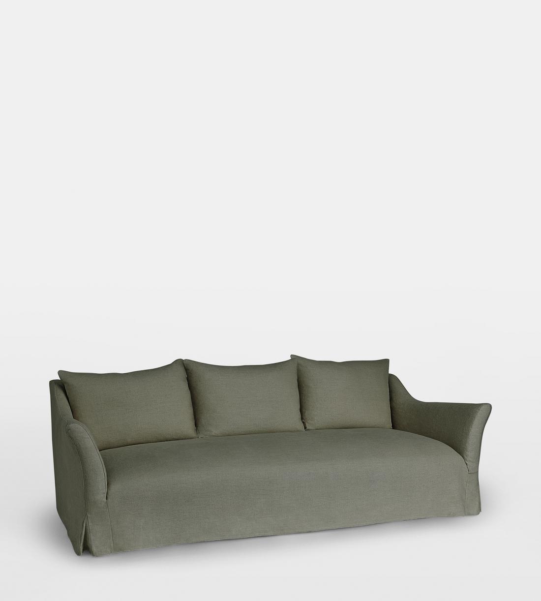 Roma Three Seater Sofa - Linen Loden - Listing - Image 2