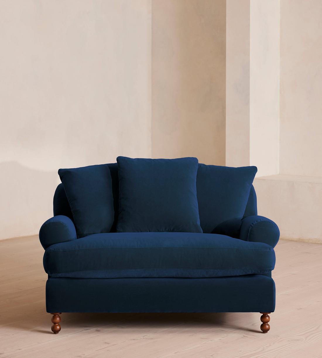 Audrey Loveseat - Velvet - Royal Blue - Listing - Image 1