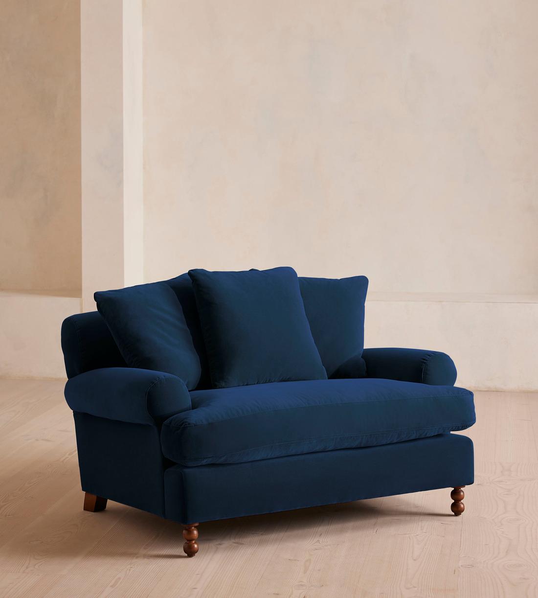 Audrey Loveseat - Velvet - Royal Blue - Listing - Image 2